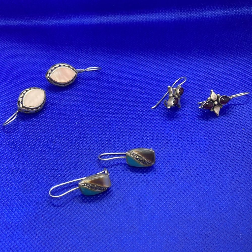 3 Pairs Sterling Earrings